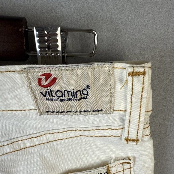 Vitamina Jeans Womens Size EU 44 White US 30 x 31 Straight Leg Denim Pants Italy - Picture 9 of 11